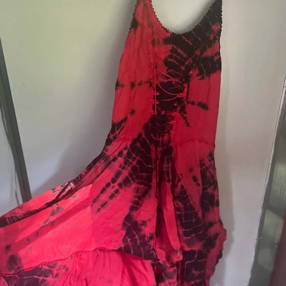 ❤️Real Y2K vintage bustier basque waist milkmaid corseted handkerchief dress🌹 - Picture 7 of 7